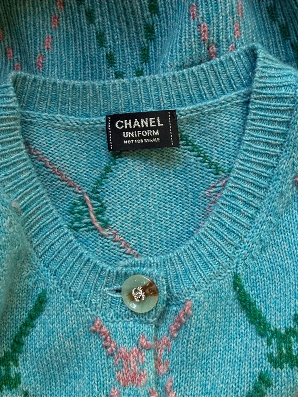 Chanel Cashmere CC Logo Cardigan Sweater
